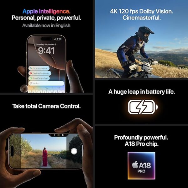 iPhone 16 Pro 5G Mobile Phone with Camera Control, 4K 120 fps Dolby Vision and a Huge Leap in Battery Life. Works with AirPods - Image 5